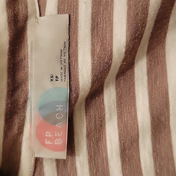 Free People Beach | Crossroads Striped Tunic Dress Cotton Blend - size XS - Picture 8 of 10